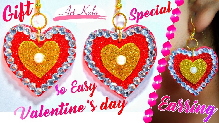 Valentine Day special Heart shape earrings  | So easy  | Valentine day gift  | DIY  | Artkala 102