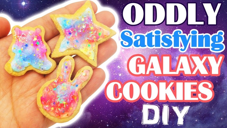 ASMR CRAFTING GALAXY COOKIES polymer clay tutorial ODDLY SATISFYING Jelly Sauce Slimey NerdEcrafter