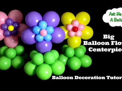 Big Flower Balloon Centerpiece Tutorial - Baby Shower Kids Birthday Party Decoration Idea