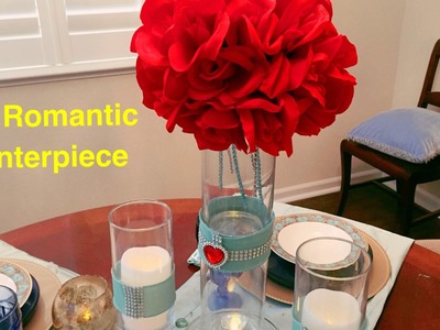 DIY Dollar Tree Red Roses Bling Centerpiece | Wedding | Anniversary | Engagement - Easy Less than $8
