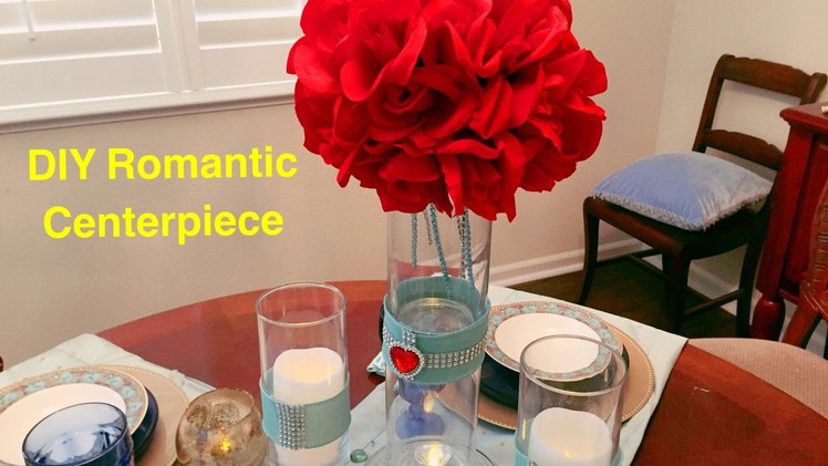 DIY Dollar Tree Red Roses Bling Centerpiece | Wedding | Anniversary | Engagement - Easy Less than $8