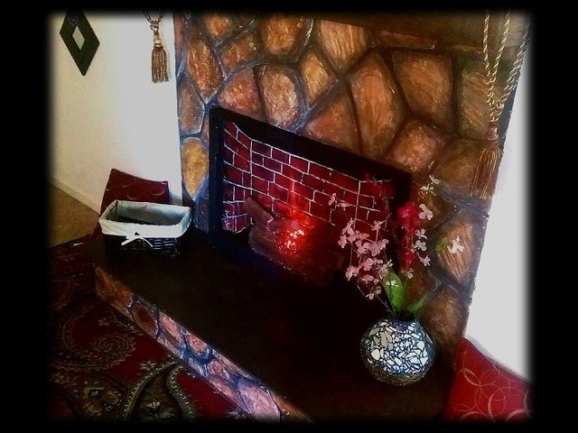 DIY faux fireplace made of Plaster of paris | cozy ,romantic decor