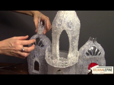 DIY Frozen Castel with hot glue and empty bottles