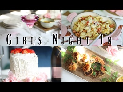 DIY Girls Night In - Coconut Shrimp No Bake Cake & Wine - MissLizHeart