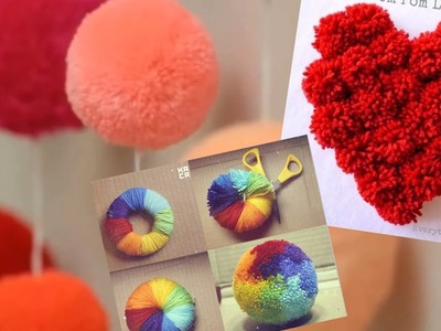 How to make a Pom Pom maker tutorial.  5 Ways to Make a Yarn Pompom