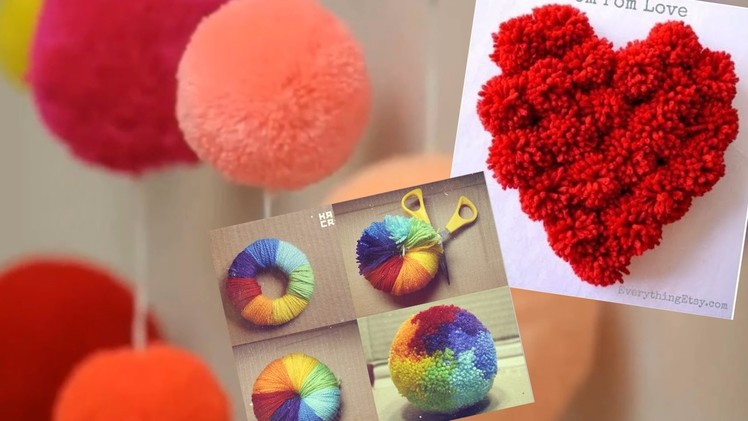 How to make a Pom Pom maker tutorial.  5 Ways to Make a Yarn Pompom