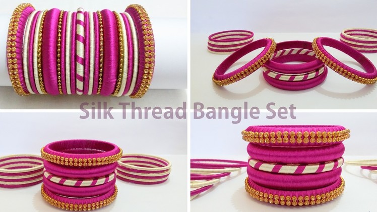 How to make a Simple Silk Thread Bangle Set at Home | Tutorial !!