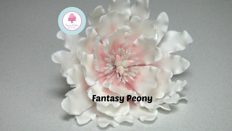 How to make a Sugar Fantasy Peony tutorial using flower paste or gum paste - Ceri Badham