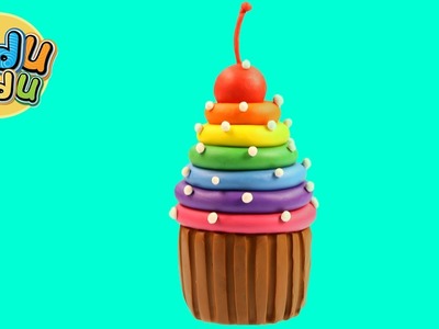 Play Doh Rainbow Chocolate Cupcake | Play dough Creative Fun DIY for Kids