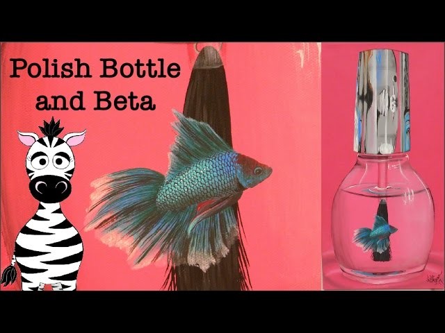Polish Bottle and Beta Fish Acrylic Painting Tutorial