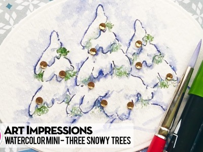 Ai Watercolor - Three Snowy Trees