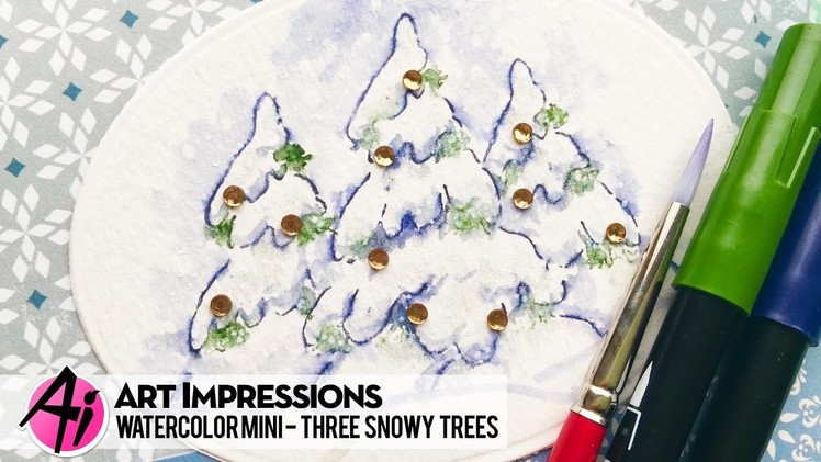 Ai Watercolor - Three Snowy Trees