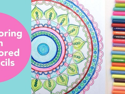 Coloring with Colored Pencils | Tombow Irojiten Pencils | Mandala | Blue Star Coloring |