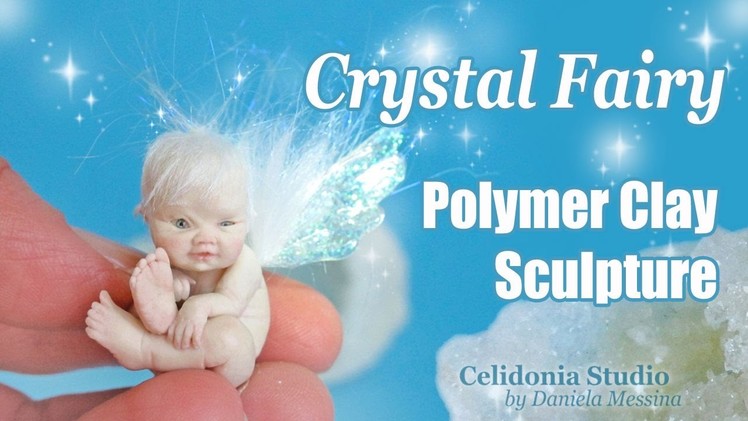 Crystal Fairy Polymer Clay sculpture OOAK Art Doll