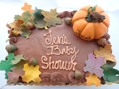 Fall Cake with Fondant Leaves & Acorns | Marisha's Couture Cakes