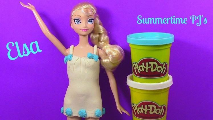 Frozen Elsa Barbie Pajamas PLAY DOH Tutorial