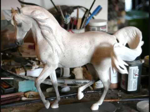 How to custom paint a flebitten grey model horse