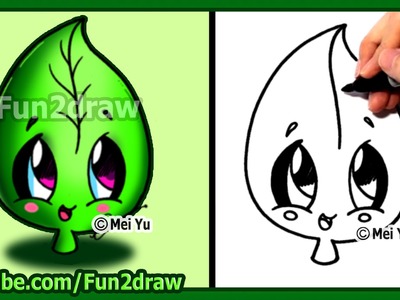 How to Draw Cute Easy - Leaf Earth Day - Fun2draw