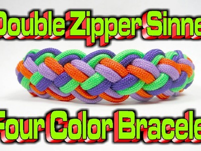 How To Make A Paracord Modified Double Zipper Sinnet {4 Colors} Bracelet!!
