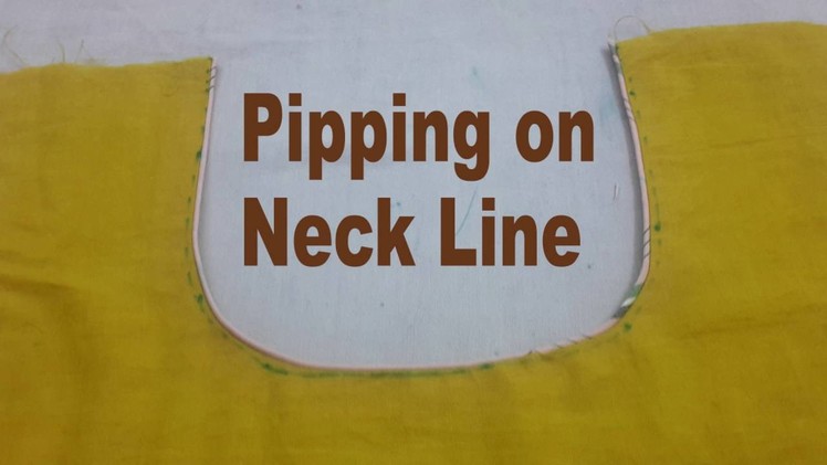 How to make perfect bias piping and dori -How to make Piping on Neckline-hindi video by sangie fbc