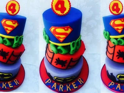 Making A Superhero Cake! ~Batman~Superman~Spiderman~Hulk~