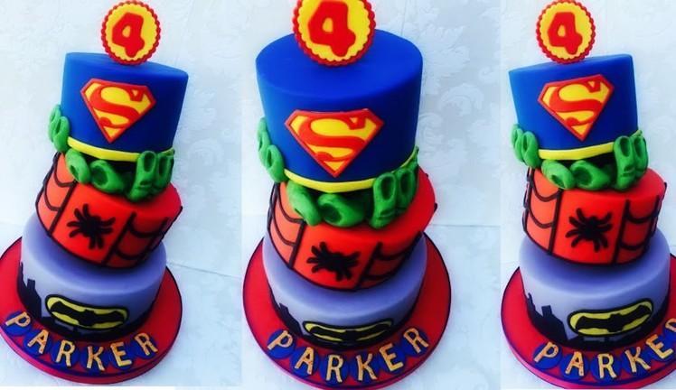Making A Superhero Cake! ~Batman~Superman~Spiderman~Hulk~