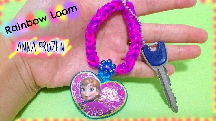 Rainbow loom Anna Frozen Key Ring - Chaveiro de elástico Anna (Frozen) #LoomBand - レインボールーム - ファンルーム