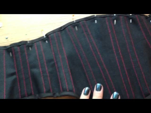 Today I'll Be Mostly Sewing - A Corset Belt - Here It Is With Half Finished Bias Binding