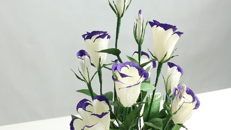 15.2: Làm hoa LAN TƯỜNG bằng giấy nhún - How to make Lisianthus paper flower