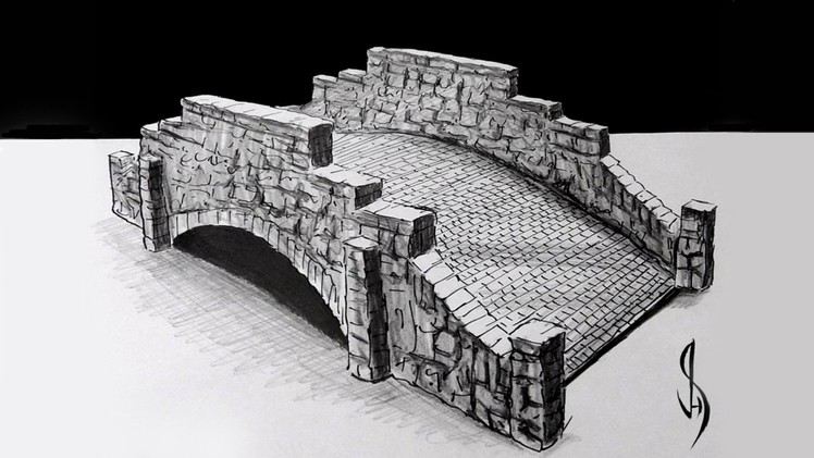 3D Optical Illusion Trick Art - Drawing a Bridge