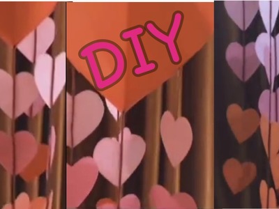 DIY Valentine Decore | How to make wind chime style valentine decore | valentine heart wall hanging