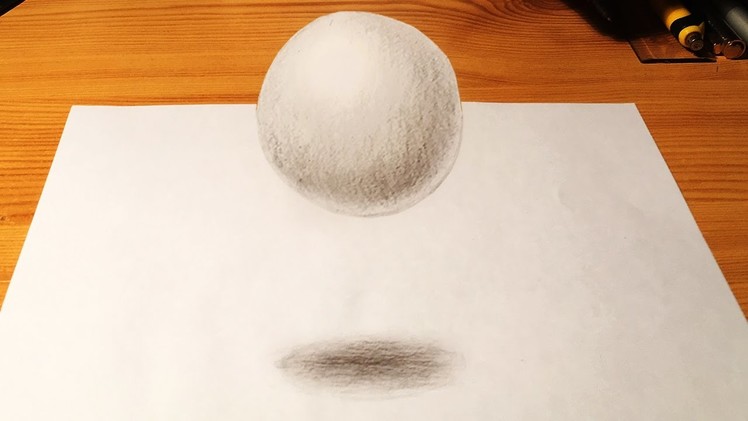 Drawing a 3D Anamorphic Floating, Levitating Ball (Trick Art)