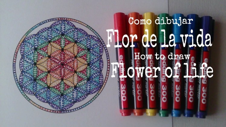 Flor de la vida arcoiris.Flower of life rainbow. Subtitle. English - Spanish