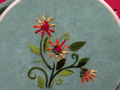 Hand embroidery : bullion and lazy bullion stitch