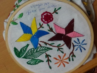 Hand Embroidery Designs # 170 - Tucker star design with straight stitch