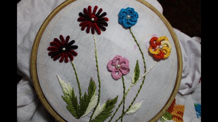 Hand Embroidery Designs | Cast on Bullion knot stitch | Stitch and Flower-92