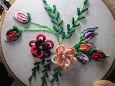 Hand Embroidery Designs | Cushion cover design | Stitch and Flower-89