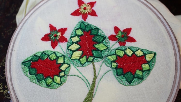Hand Embroidery Designs | Leaf tutorial beginners  | Stitch and Flower-108