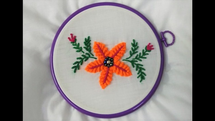 Hand Embroidery - Flower with Spiderweb stitch