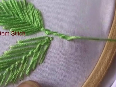 Hand Embroidery  Leafs ( Romanian, Fly, Herring Bone) Stitches Designs # 3 - by Maa Creative
