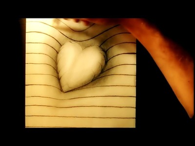 How to draw a 3D Heart Drawing on paper