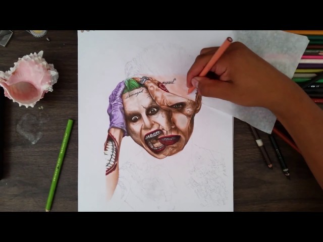 How to draw Joker Suicide squad - 3D art