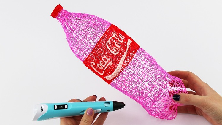 How to Draw Pink Coca Cola with 3D Pen ! Video for Kids