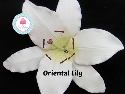 How to make an Oriental Sugar Lily with flower paste or gum paste - Ceri Badham