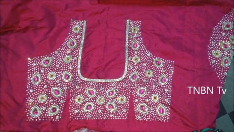 Maggam work designs for pattu blouses | hand embroidery mirror work designs