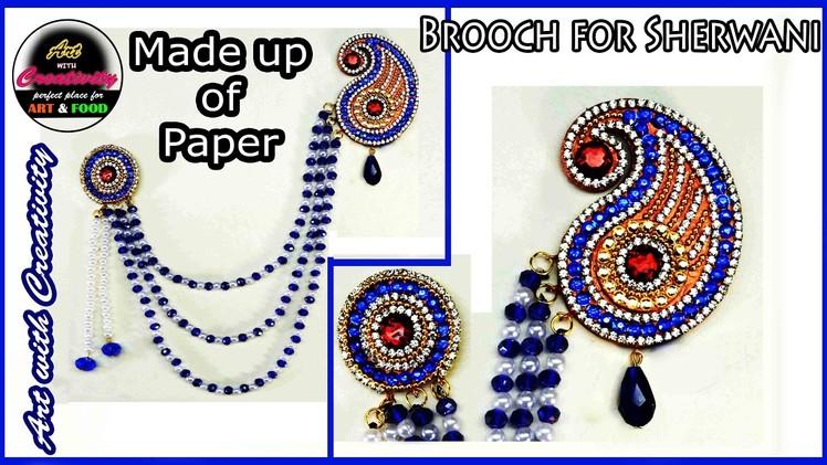Paper Brooch for Sherwani ( शेरवानी ) | Made up of paper | Art with Creativity 147