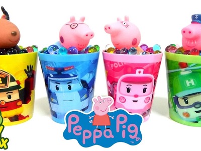 StressBall Orbeez DIY Peppa Pig Robocar Poli Squishy Stretchy Pop Surprise Eggs Toys