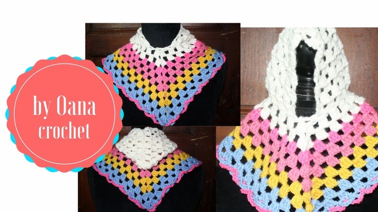 Crochet granny poncho by Oana