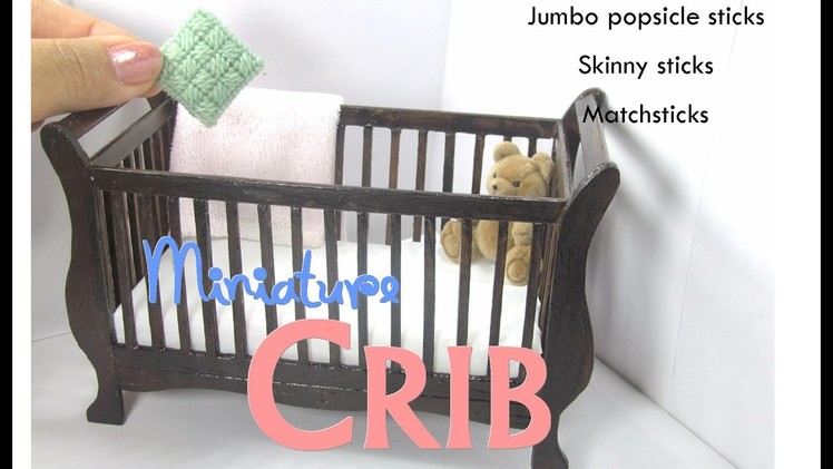 DIY Baby Crib (Sleigh) Dollhouse Furniture  Miniature Tutorial