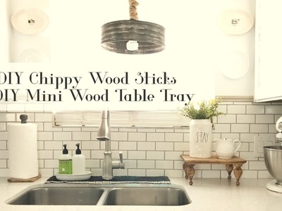 DIY Chippy Wood Sticks and Mini Wood Tray Table